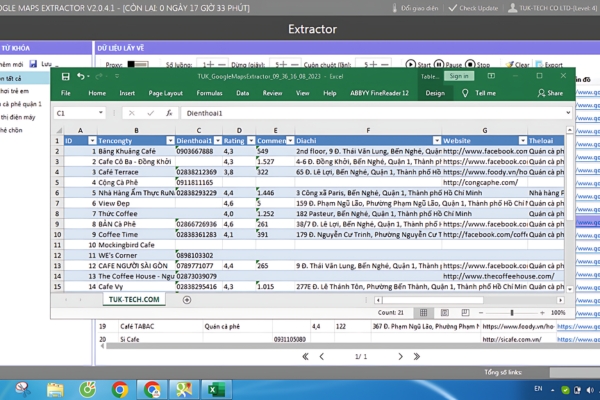 Tuk google Maps Extractor tối ưu hóa hiệu quả làm việc